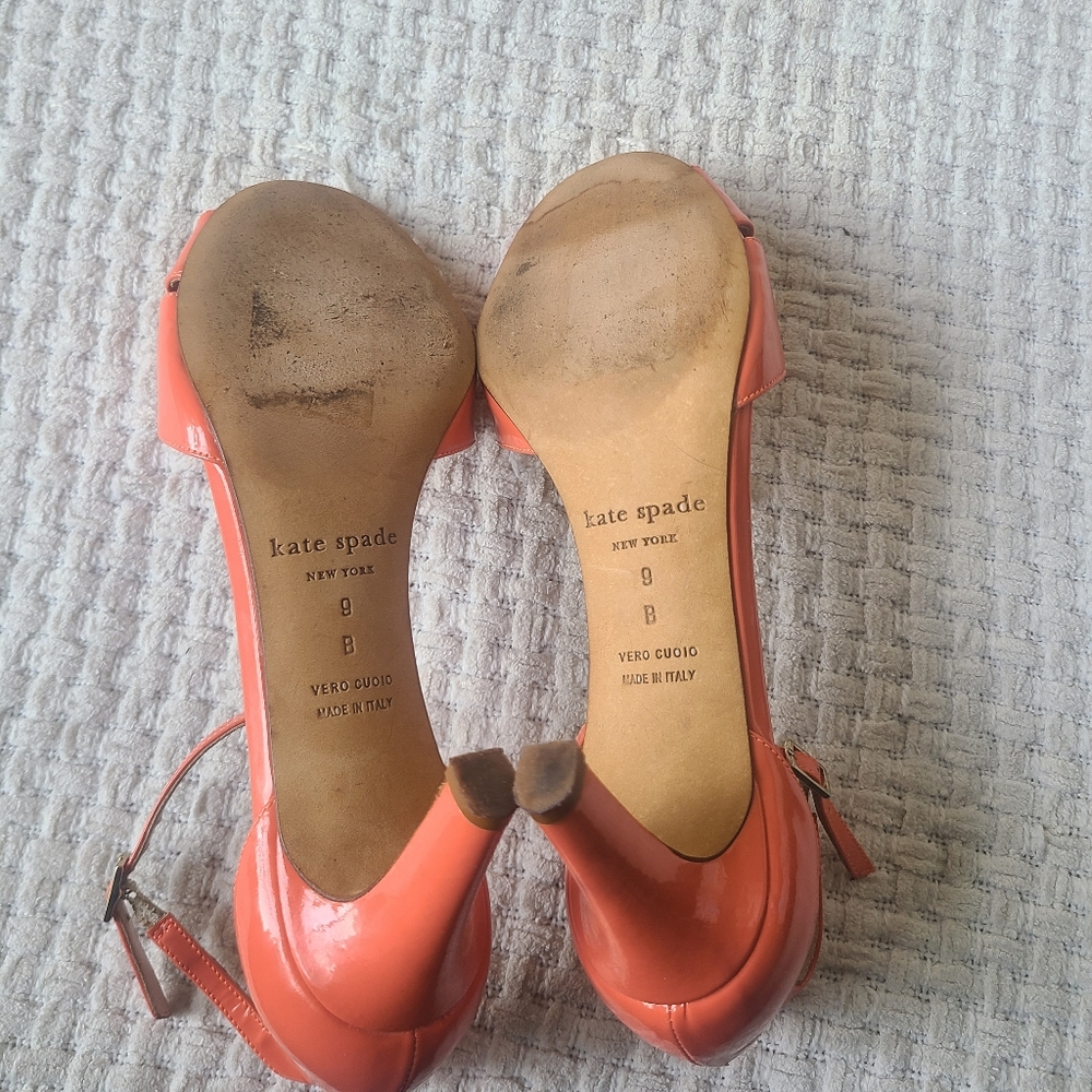 Kate Spade Elegant Orange Heeled Sandals Women's Size 9 - Picture 8 of 11